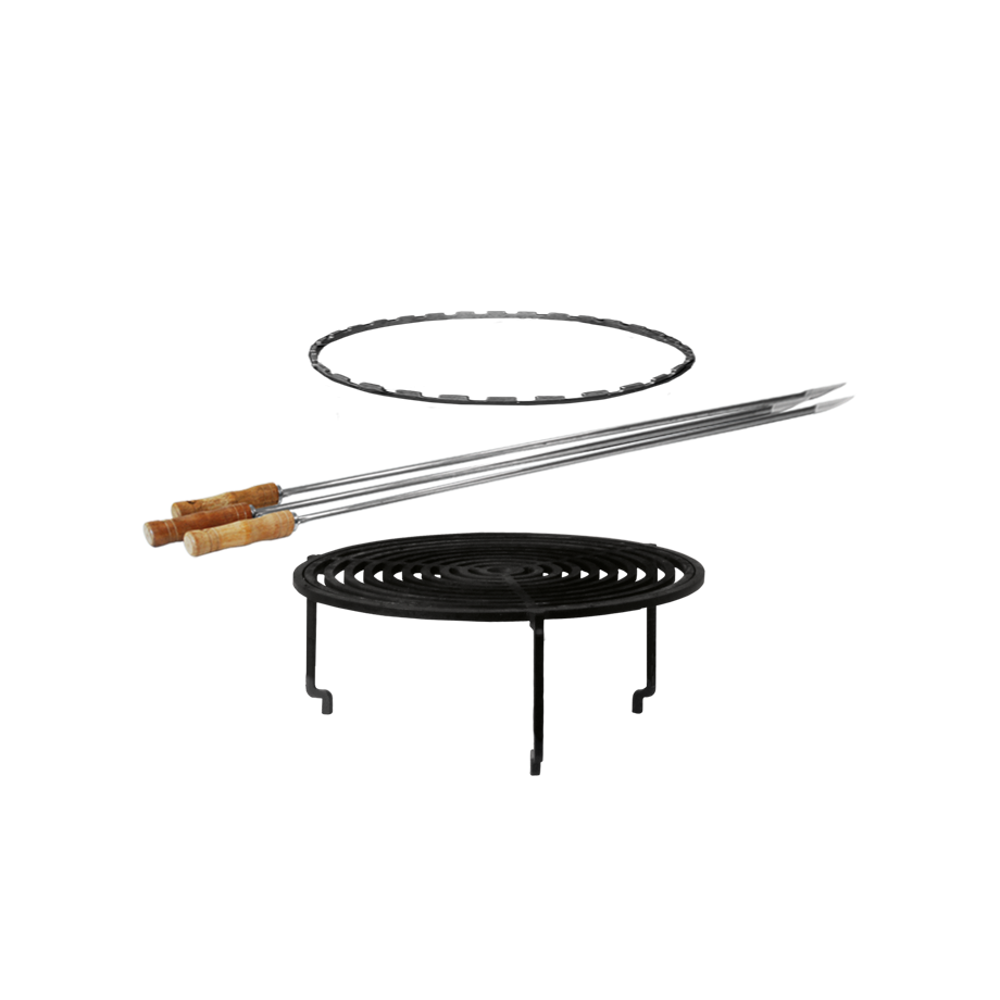 100 Grill Accessoire Set (voet+grill+skewers+ring100)